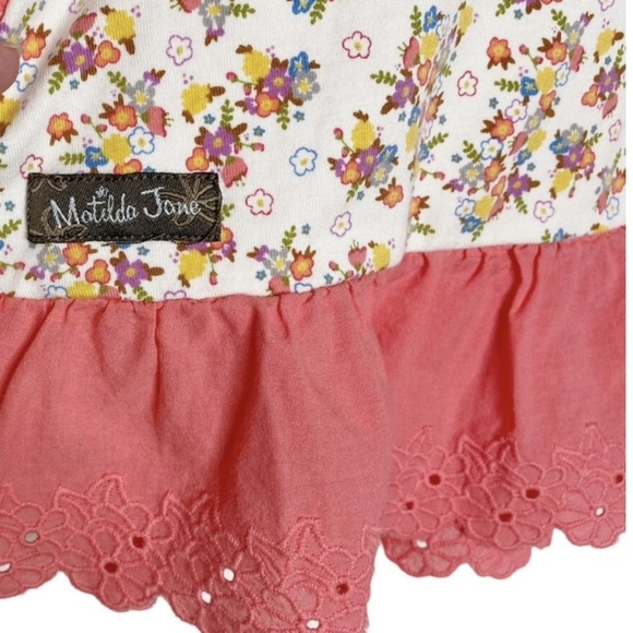 Matilda Jane Eyelet Floral Tiered Ruffle Girls Dress. - Picture 10 of 10